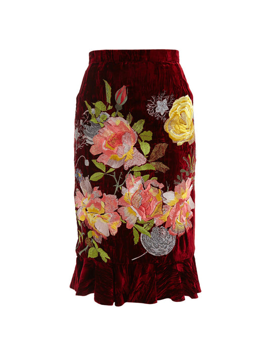 JUPE DELIA - ROUGE POURPRE