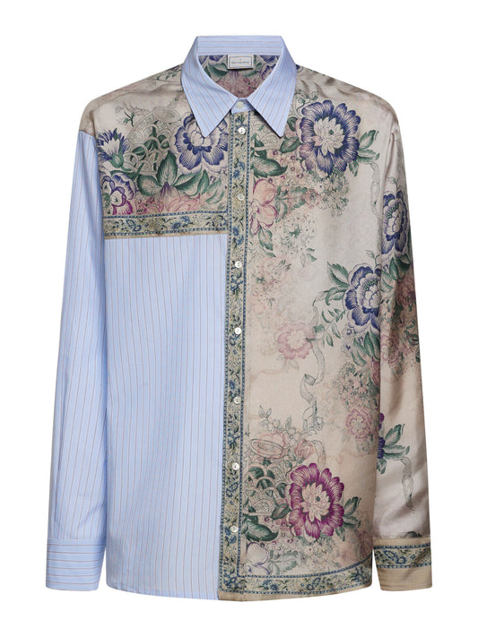 CHEMISE LONGSLEEVE COTON/SOIE - ROSE