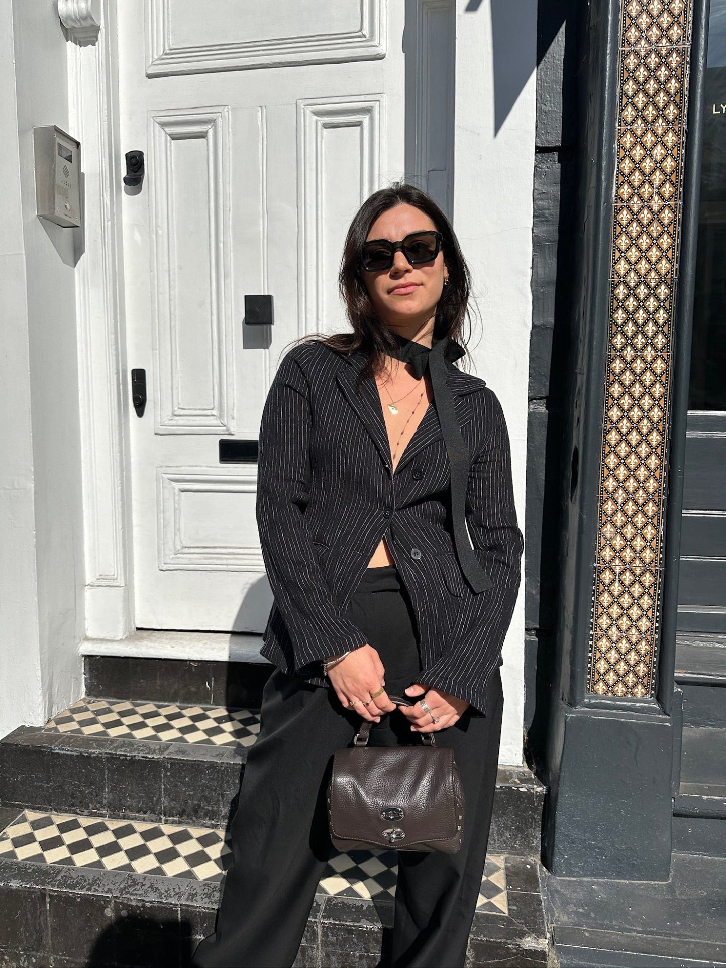 VESTE TAILLEUR V498 - NOIR/BLANC