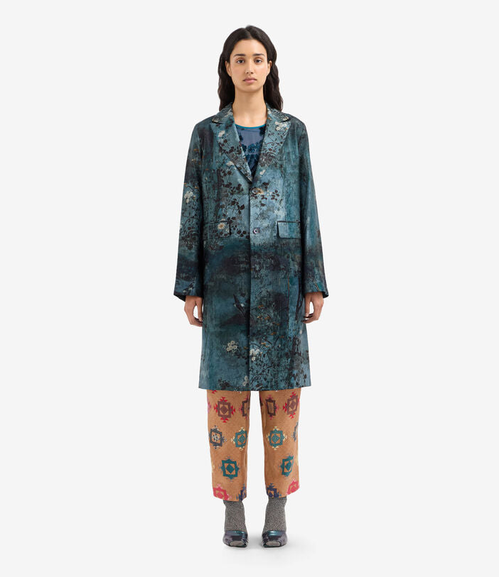TAILORING EVENING COAT FLORAL JACQUARD