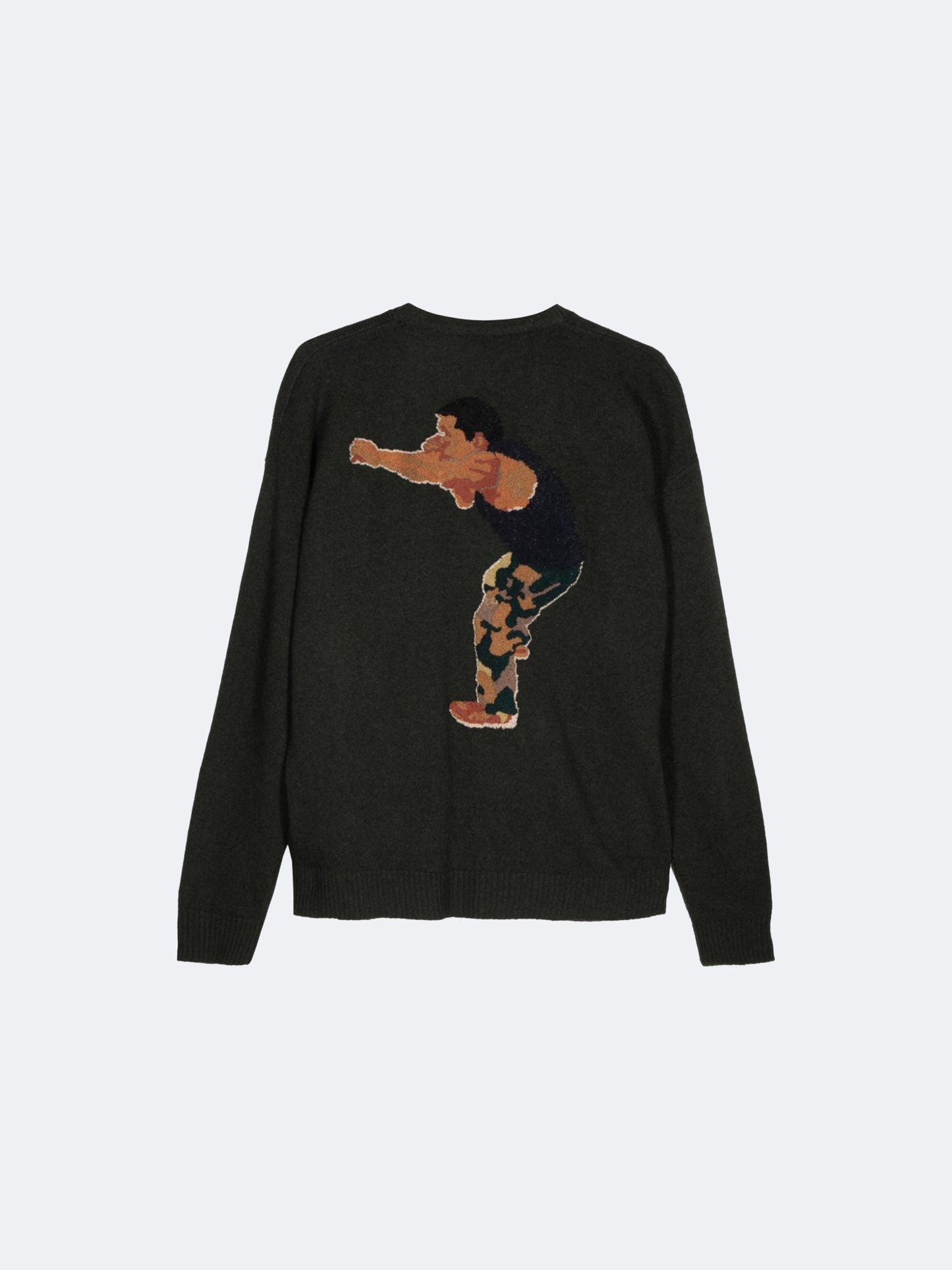 CARDIGAN BOXEUR BRODÉ - VERT BOUTEILLE