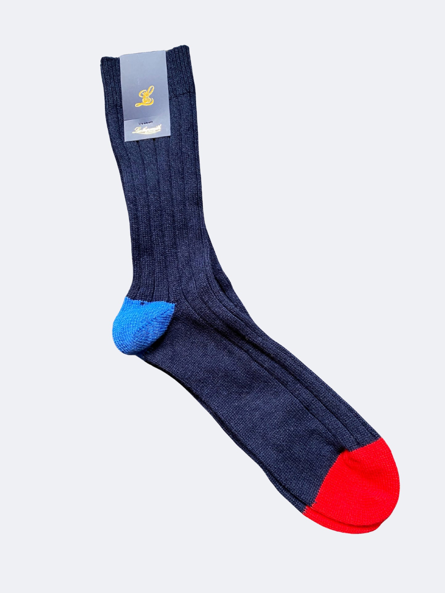 CHAUSSETTES CÔTELÉES EN CACHEMIRE - MARINE