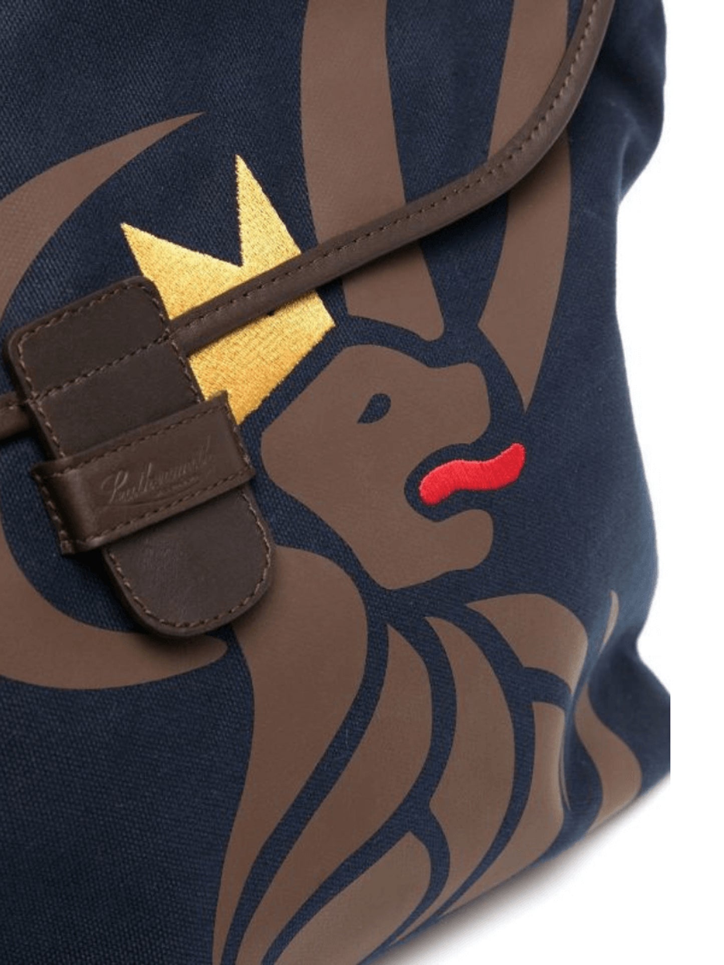 SAC MESSENGER LION EN TOILE - MARINE