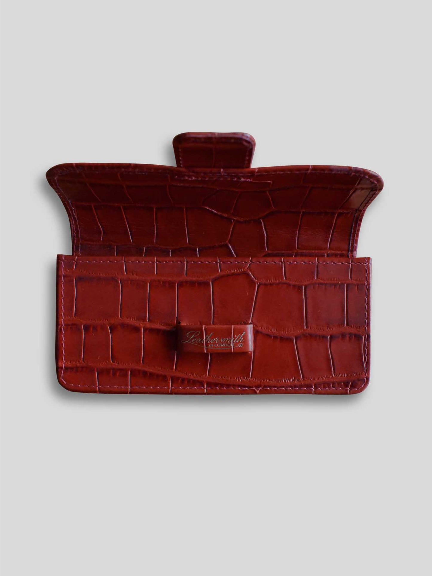 ÉTUI À LUNETTES EN CUIR CROCO - ROUGE