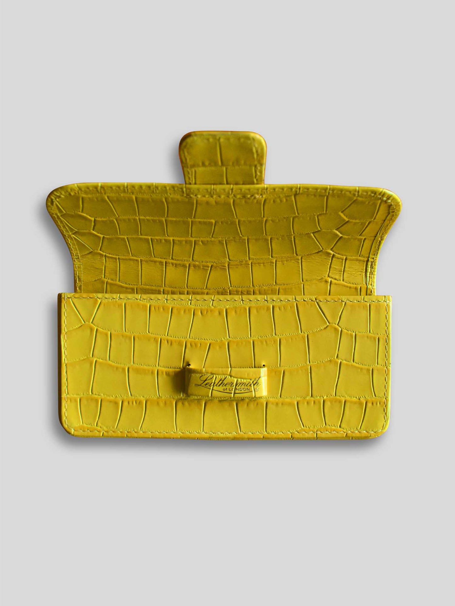 ÉTUI À LUNETTES EN CUIR CROCO - JAUNE