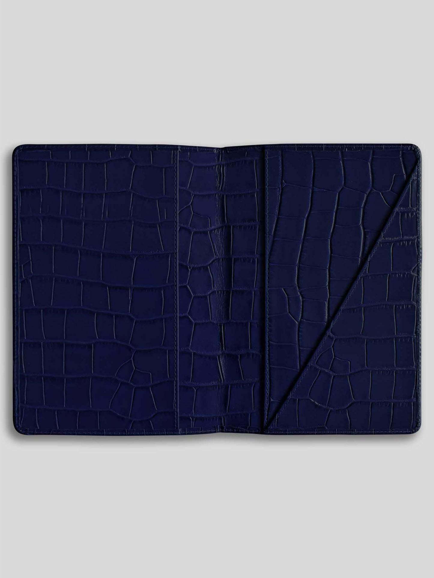 COUVERTURE CARNET EN CUIR CROCO MAYFAIR - BLEU