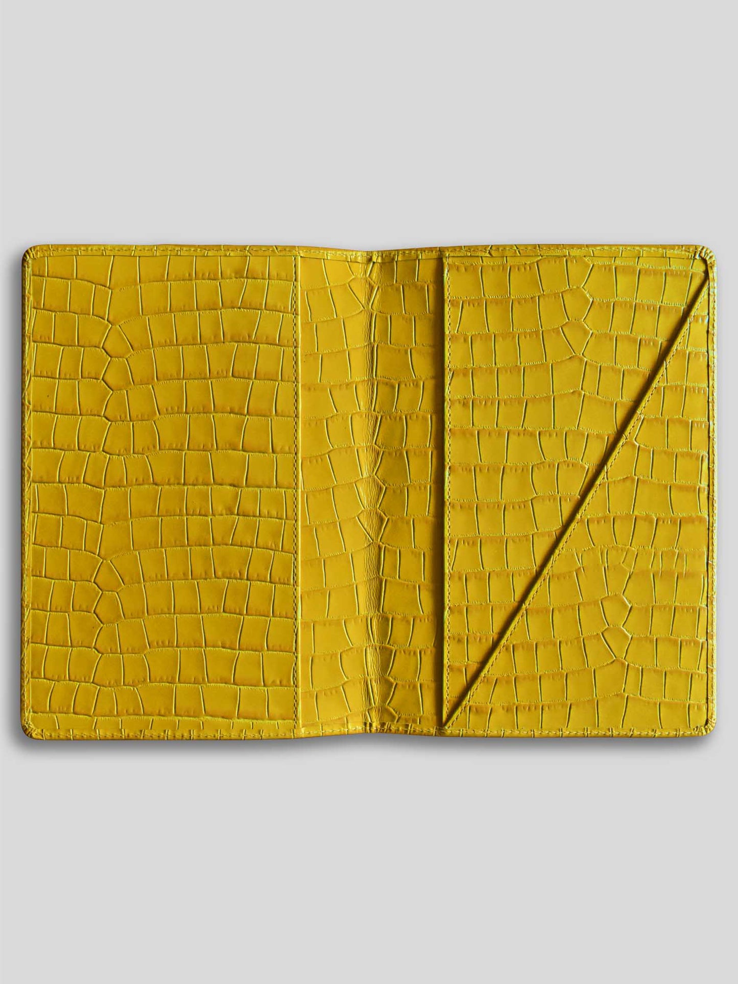 COUVERTURE CARNET EN CUIR CROCO MAYFAIR - JAUNE