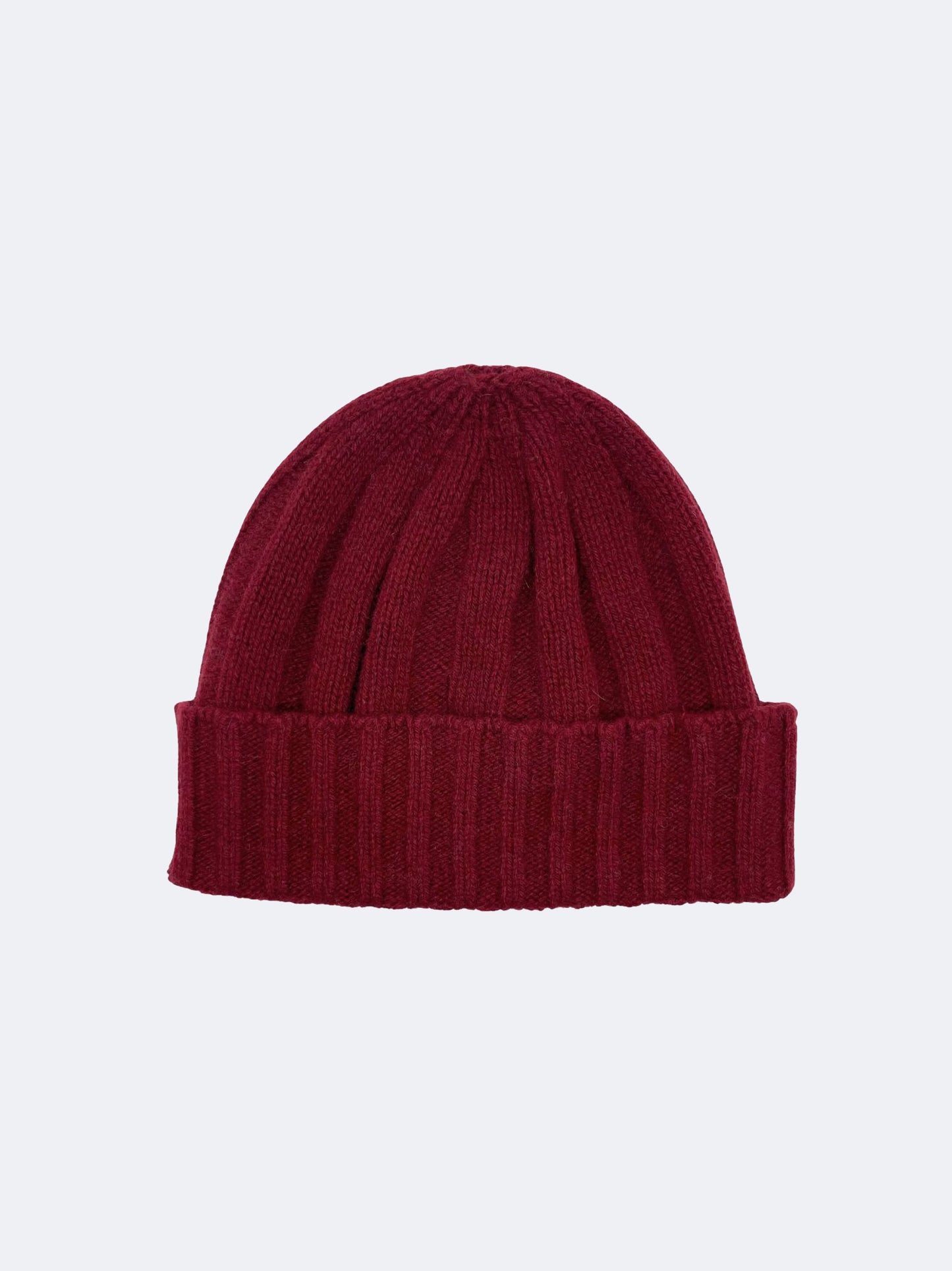 BONNET EN CACHEMIRE CÔTELÉ - VIN ROUGE