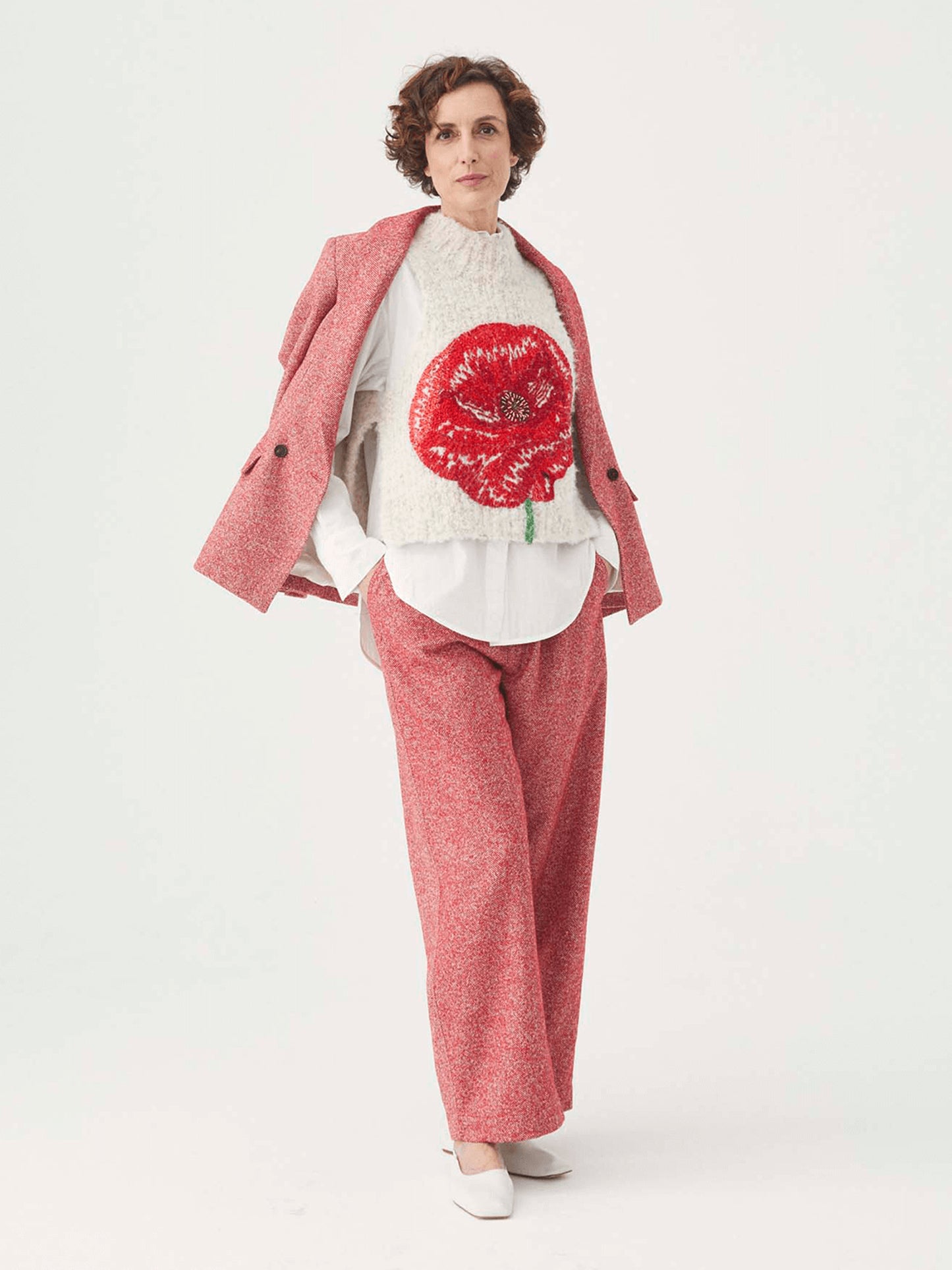 PANTALON MITI EN ALPAGA - ROUGE