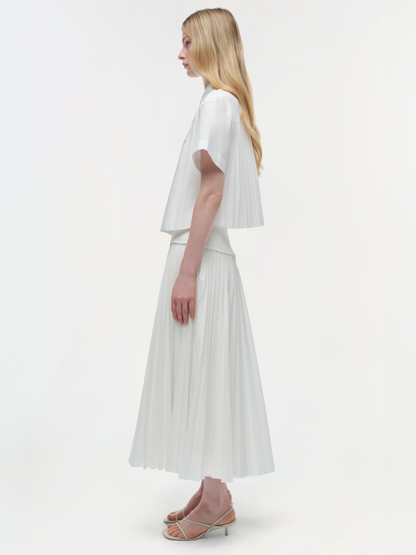 JUPE STELLA PLISSÉE - BLANC