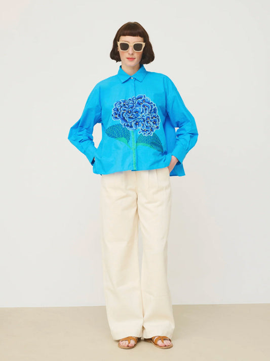 CHEMISE GRETA HORTENSIA - BLEU