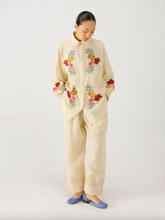 CHEMISE MOIRA IVORY PIXEL