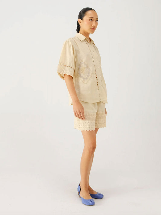 SHORT WIDE LEG IVORY