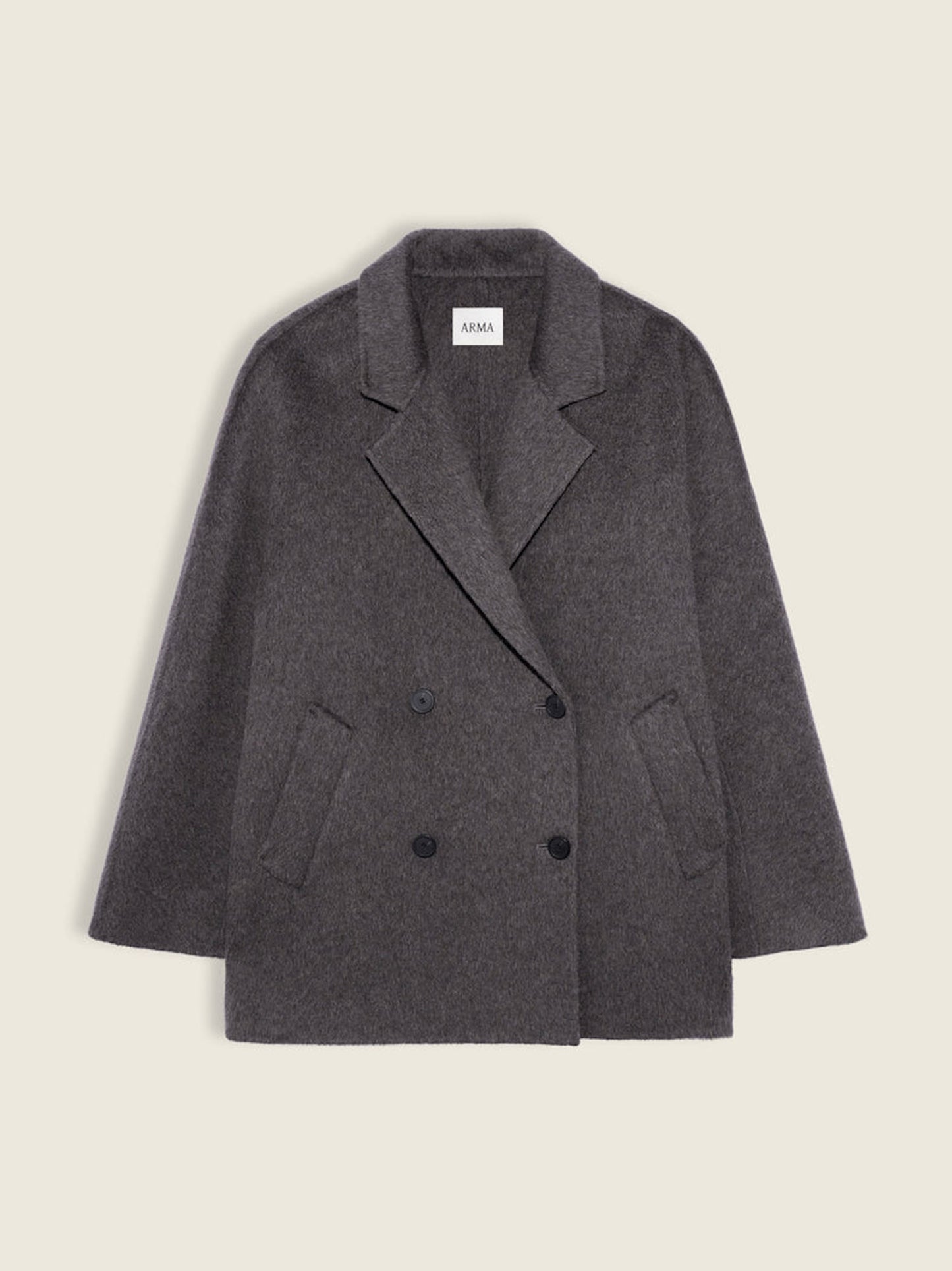 MANTEAU AUREA HAIRY WOOL WARM GREY