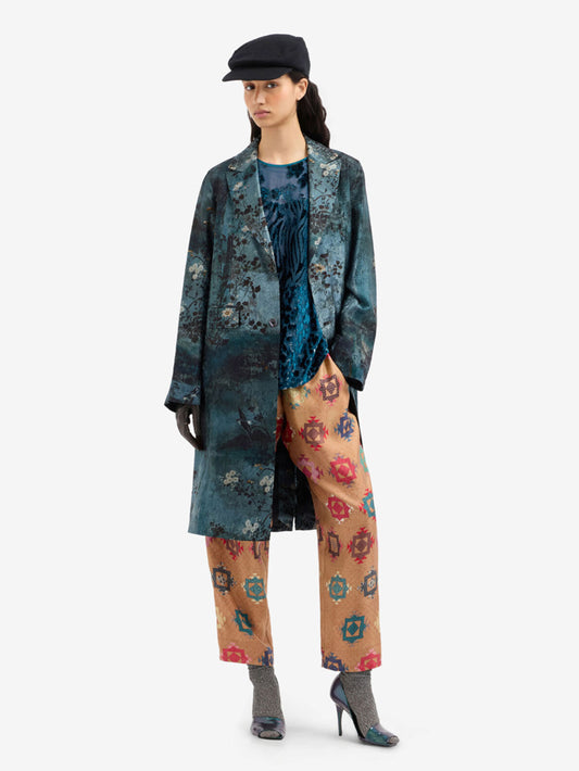 TAILORING EVENING COAT FLORAL JACQUARD