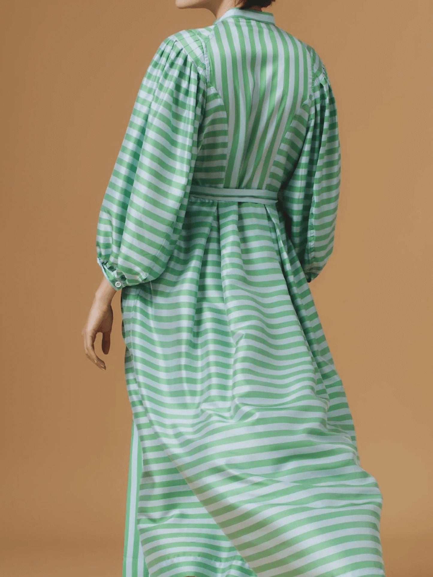 ROBE YVONNE À RAYURES - ÉMERAUDE