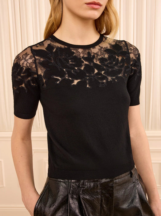 ELLA SHORT SLEEVE LACE TOP