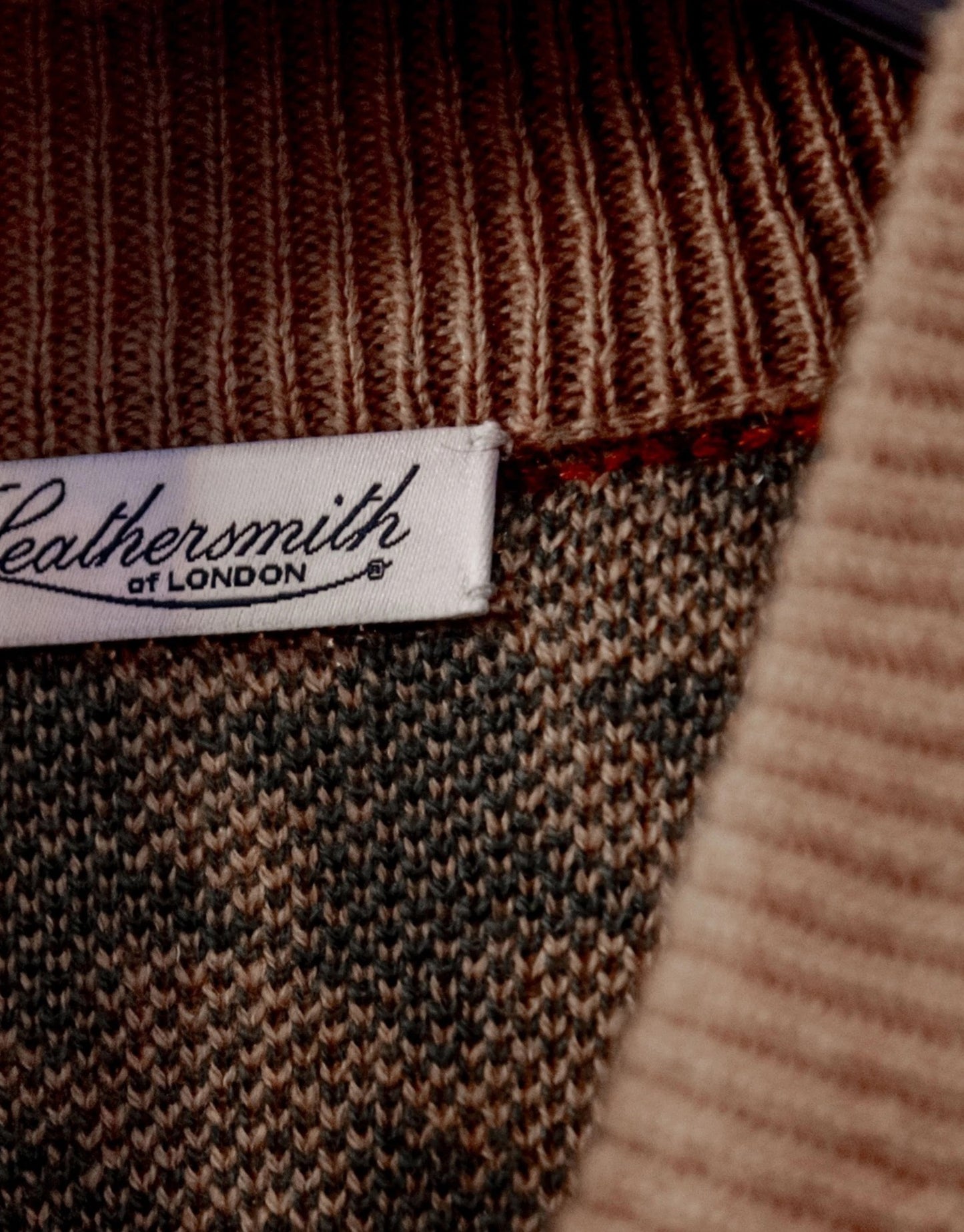 CASEY HOUNDSTOOTH CMERE CARDIGAN - BEIGE KHAKI