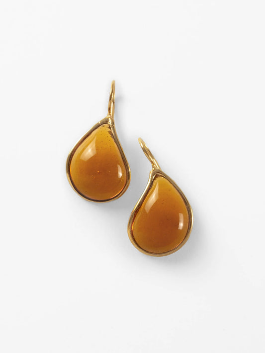 BOUCLES D'OREILLES SIMPLES GOUTTES - AMBRE