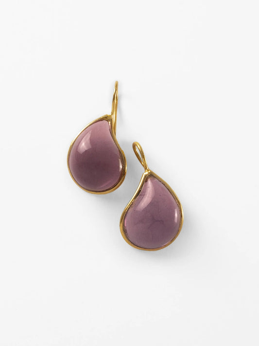 BOUCLES D'OREILLES SIMPLES GOUTTES - LILAS