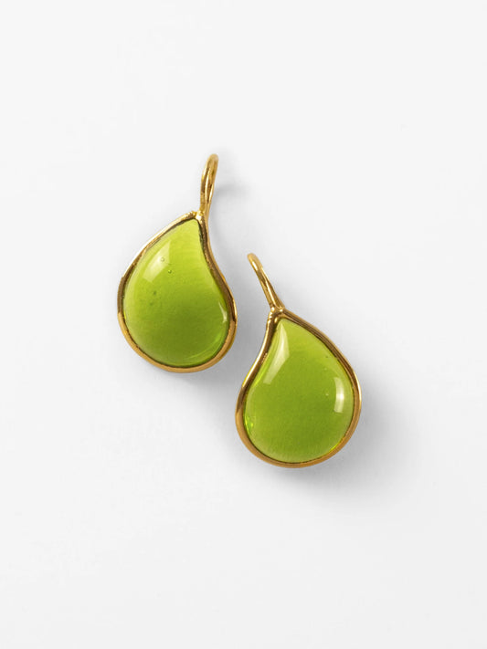 BOUCLES D'OREILLES SIMPLES GOUTTES - VERT POMME