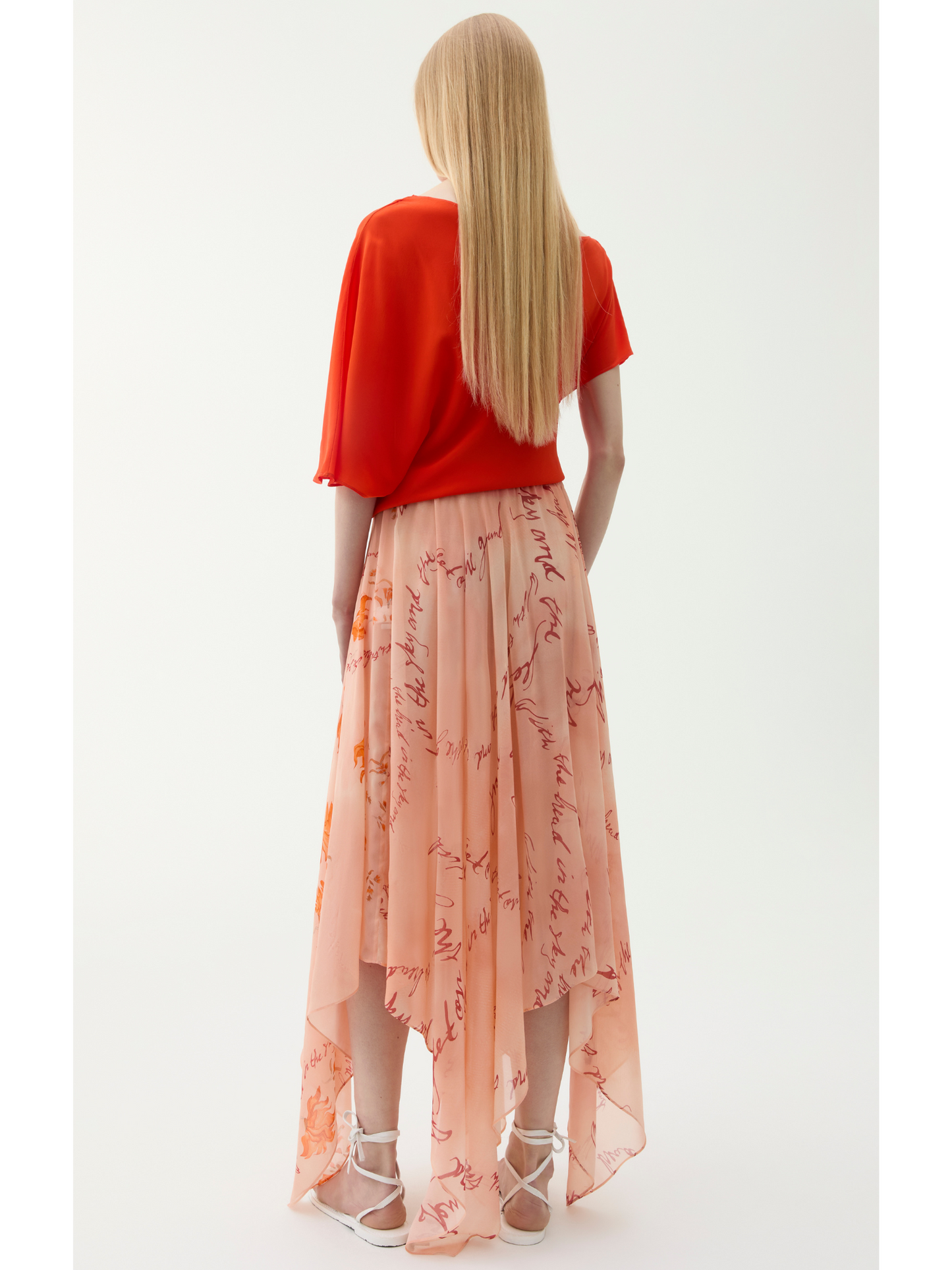 JUPE FLEURIE BLANCA - ROSE