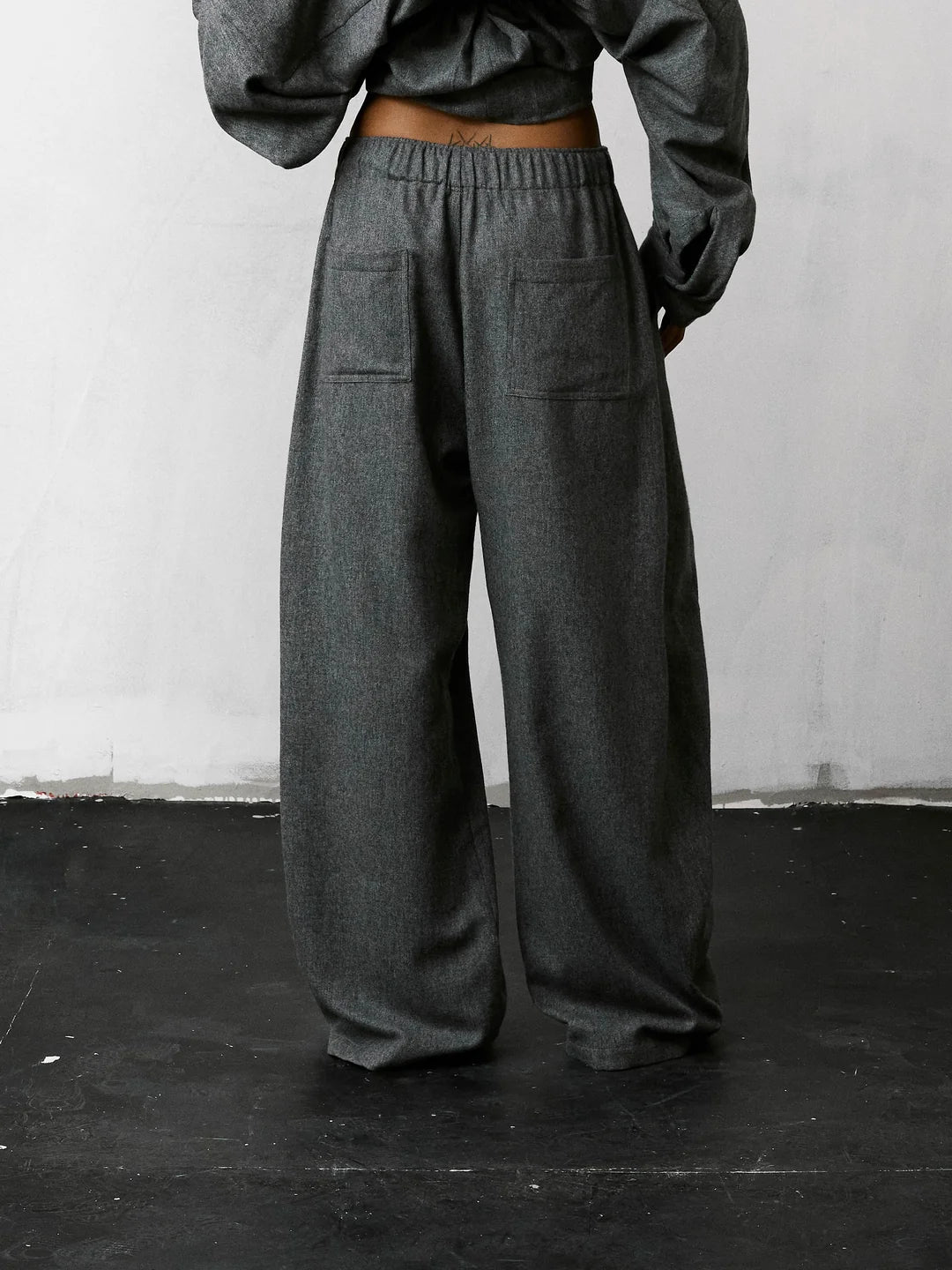 DORA FLANNEL WOOL TROUSERS // LIGHT GREY