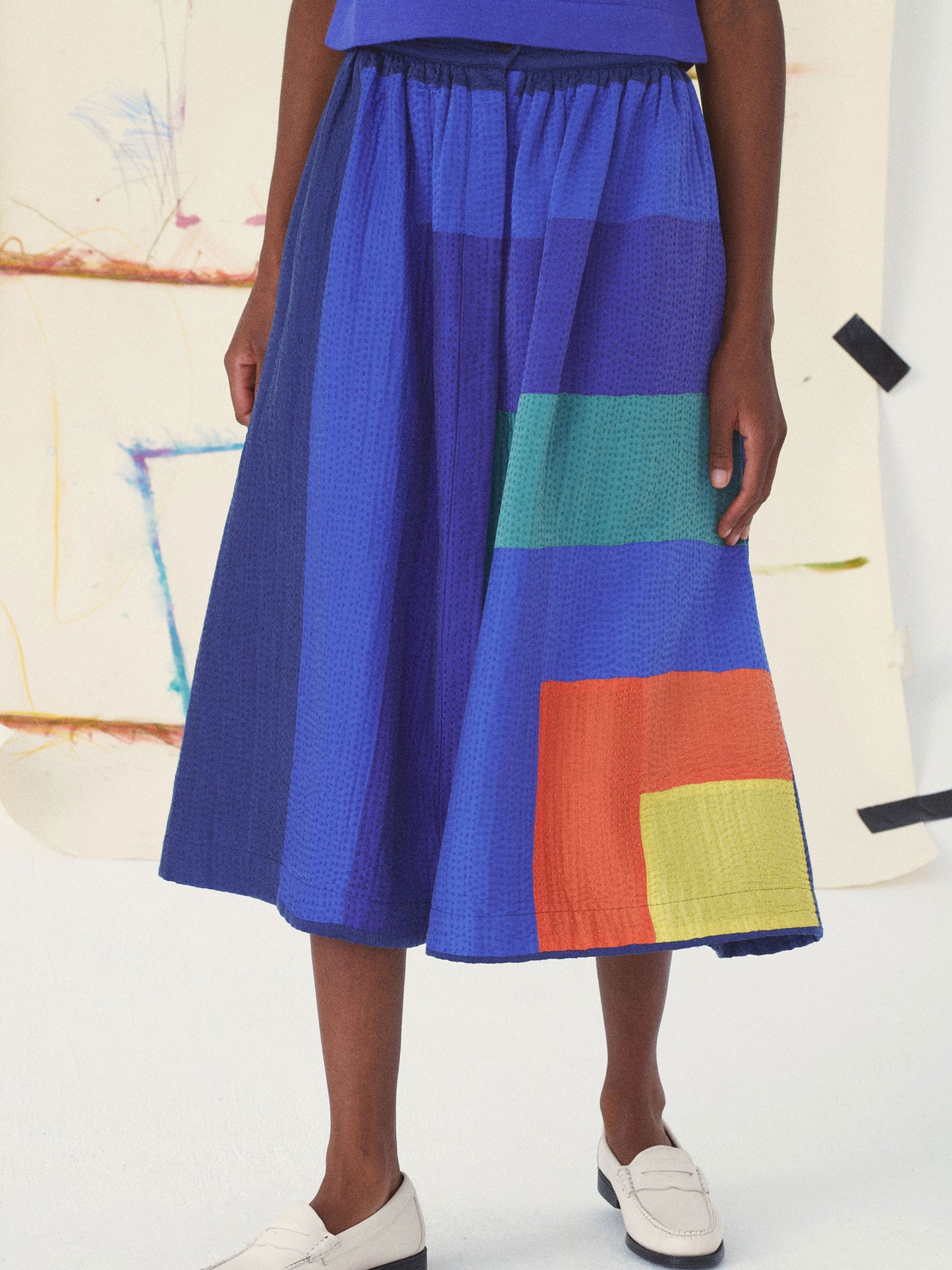 JUPE MONA L'ABSTRACTION - BLUE