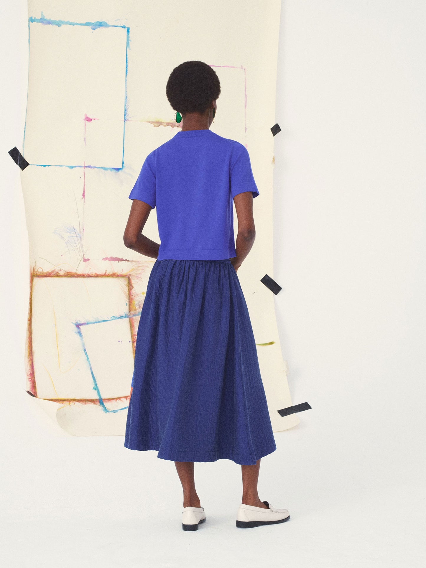 JUPE MONA L'ABSTRACTION - BLUE