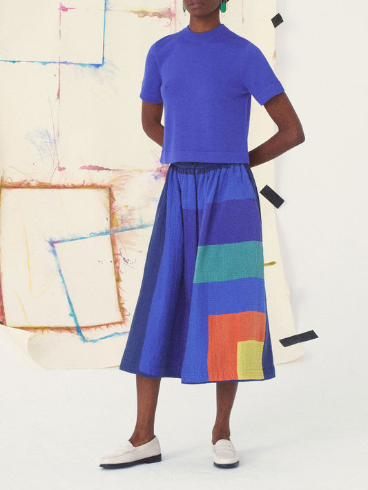 JUPE MONA L'ABSTRACTION - BLUE