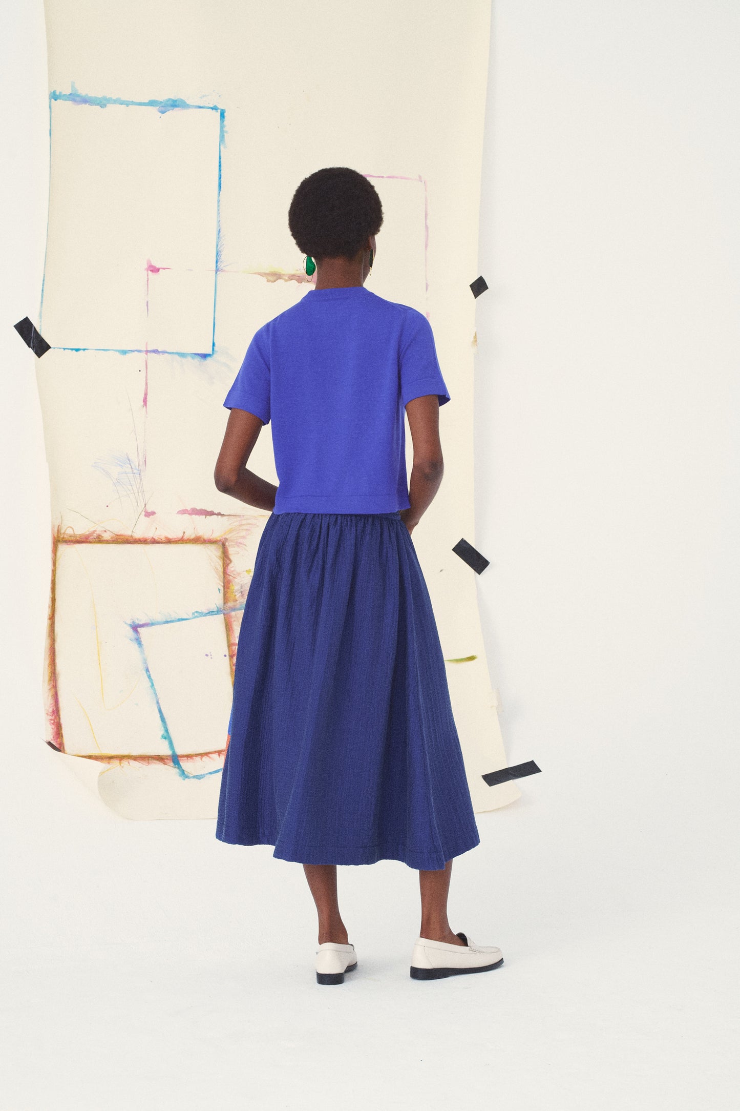 JUPE MONA L'ABSTRACTION - BLUE