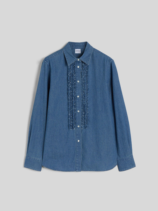 CHEMISE EN DENIM DÉLAVÉ V062 - BLEU