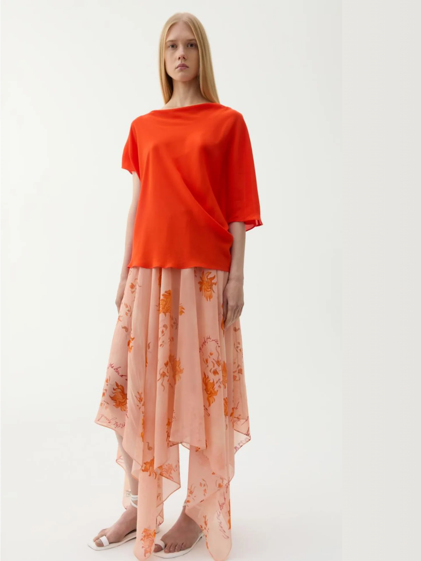 JUPE FLEURIE BLANCA - ROSE