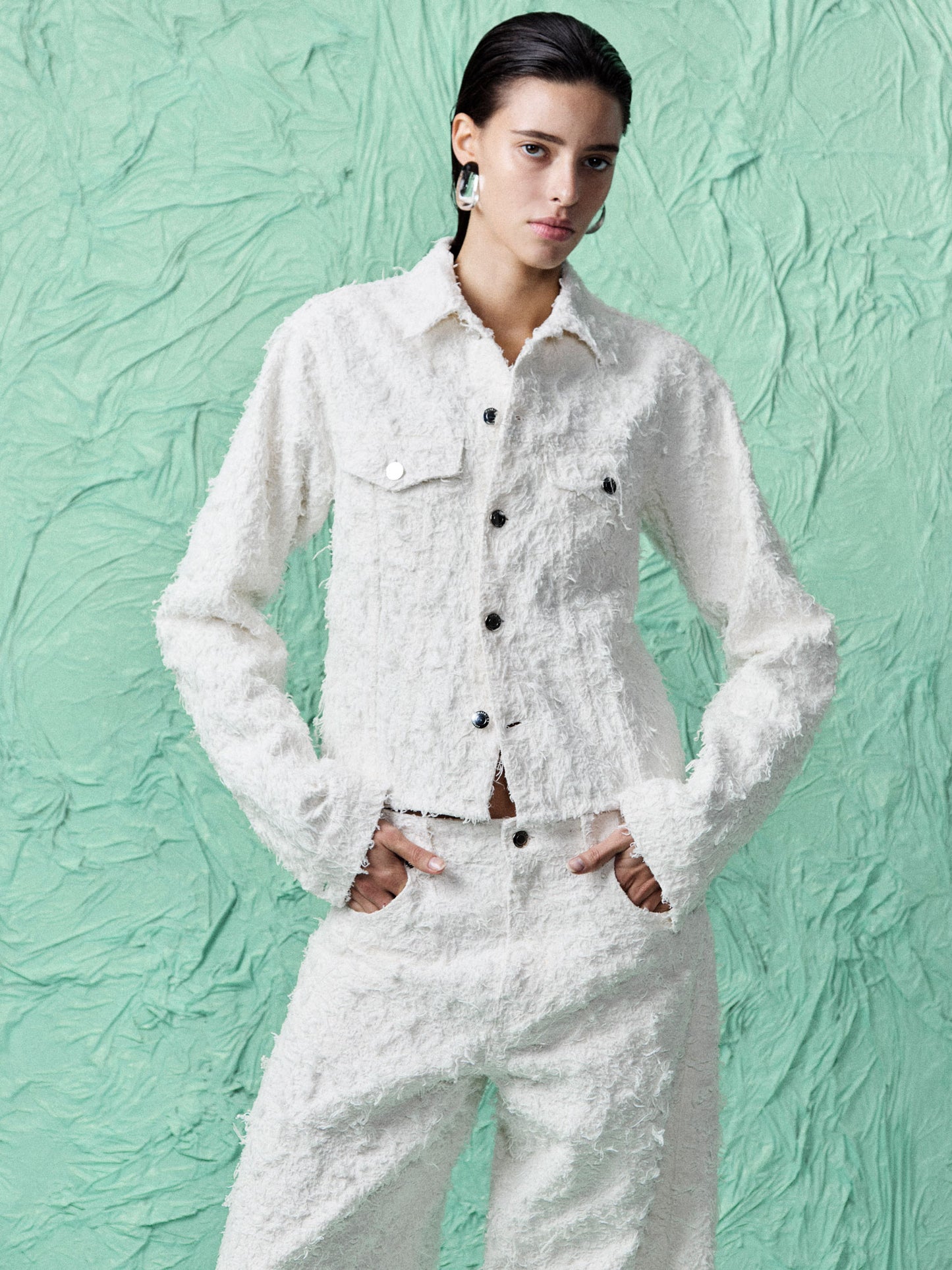 PANTALON CLYDE DOUBLE FUR WHITE