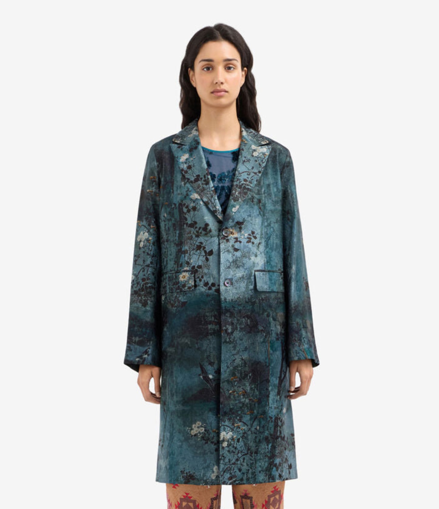 TAILORING EVENING COAT FLORAL JACQUARD