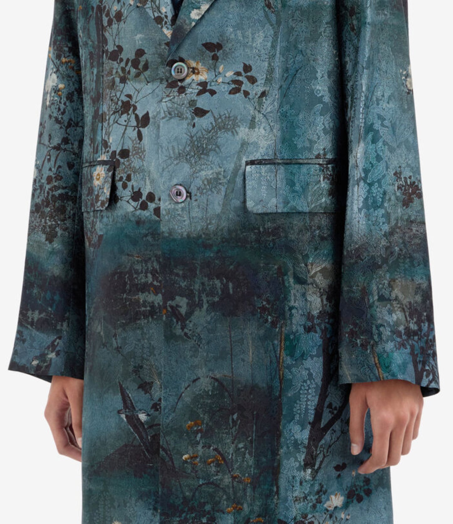 TAILORING EVENING COAT FLORAL JACQUARD