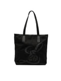 SAC SHOPPER LION EN TOILE NOIR