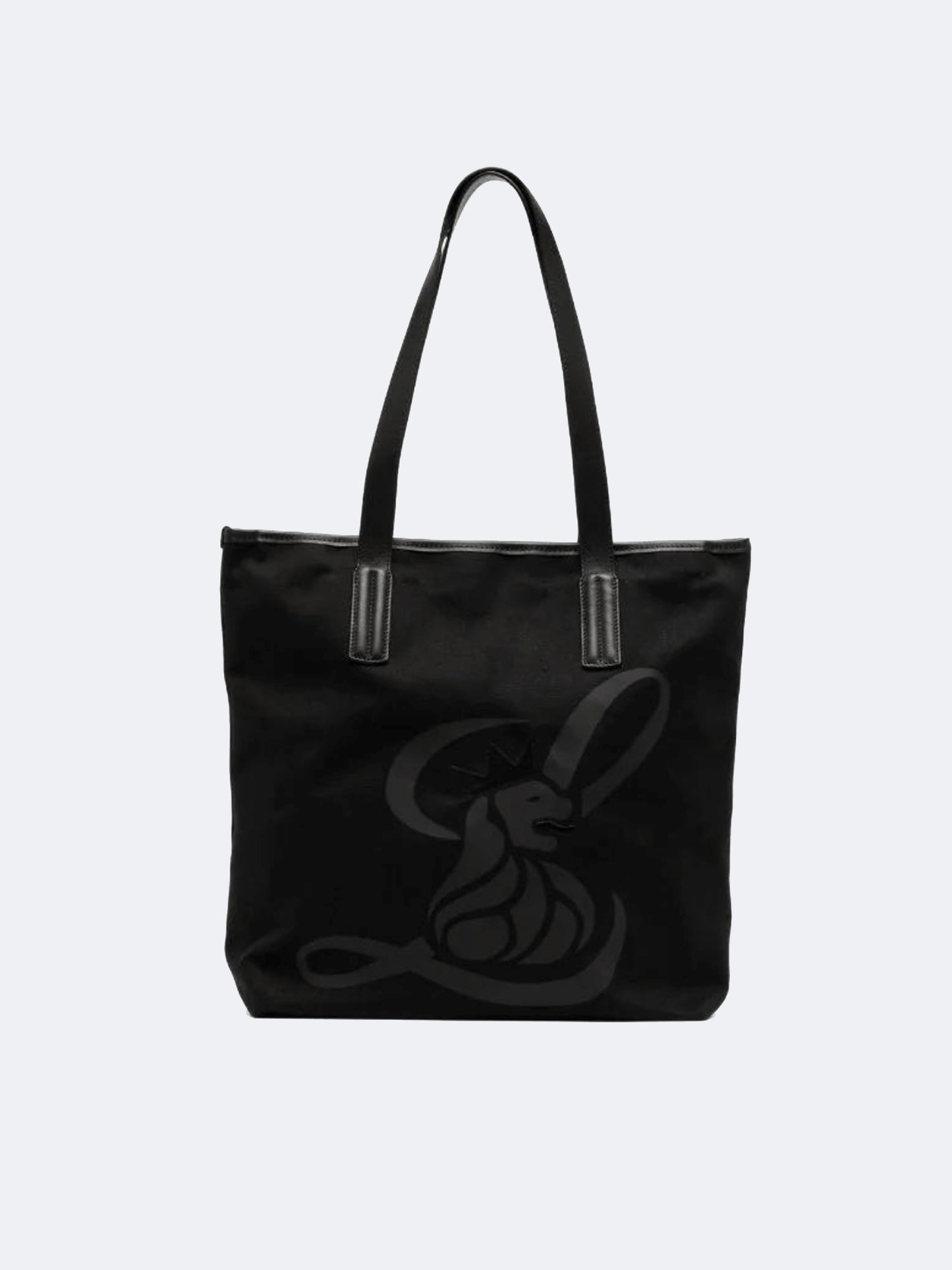 SAC SHOPPER LION EN TOILE NOIR