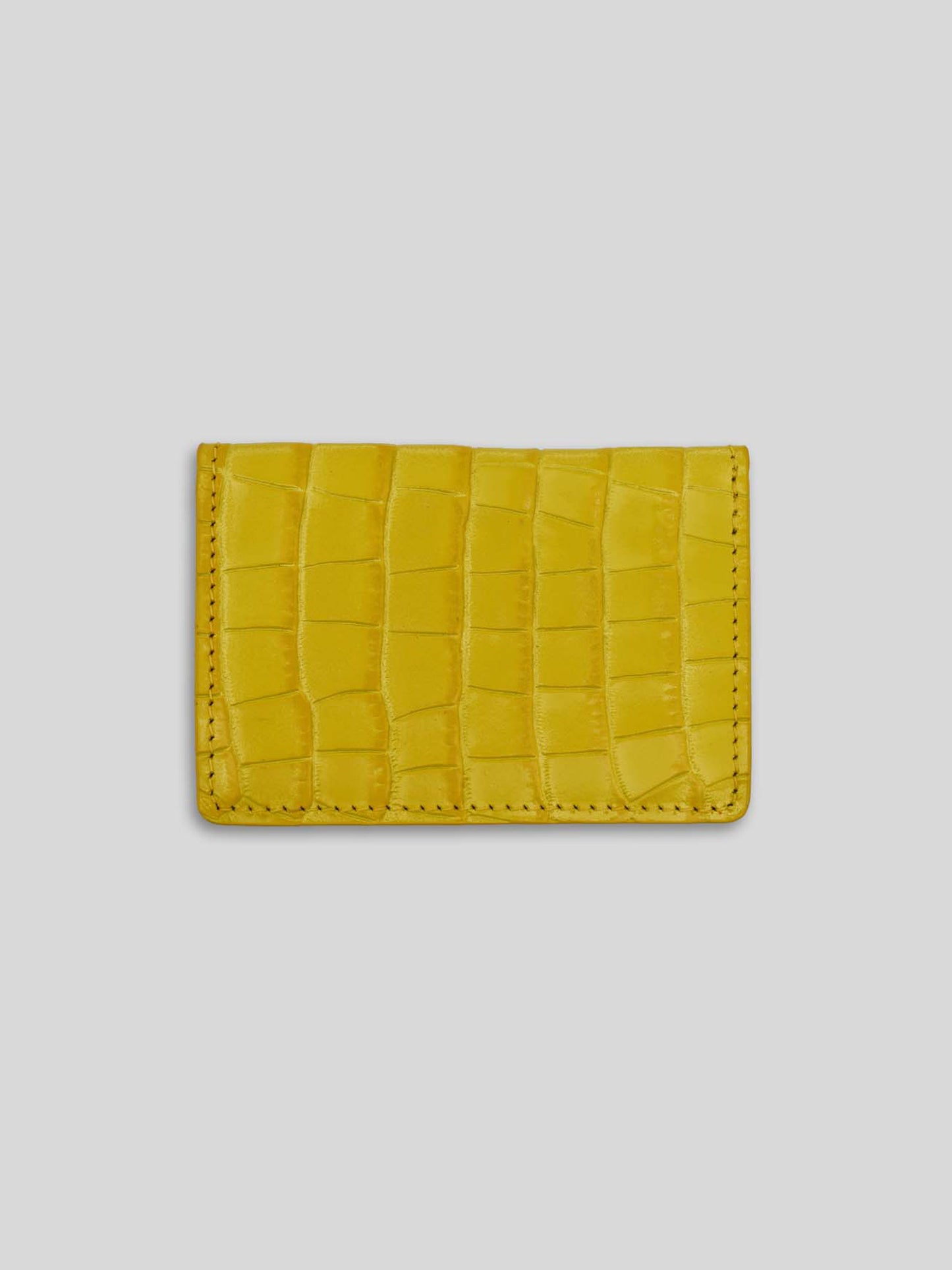 PORTE-CARTES EN CUIR CROCO UNIFACE JAUNE