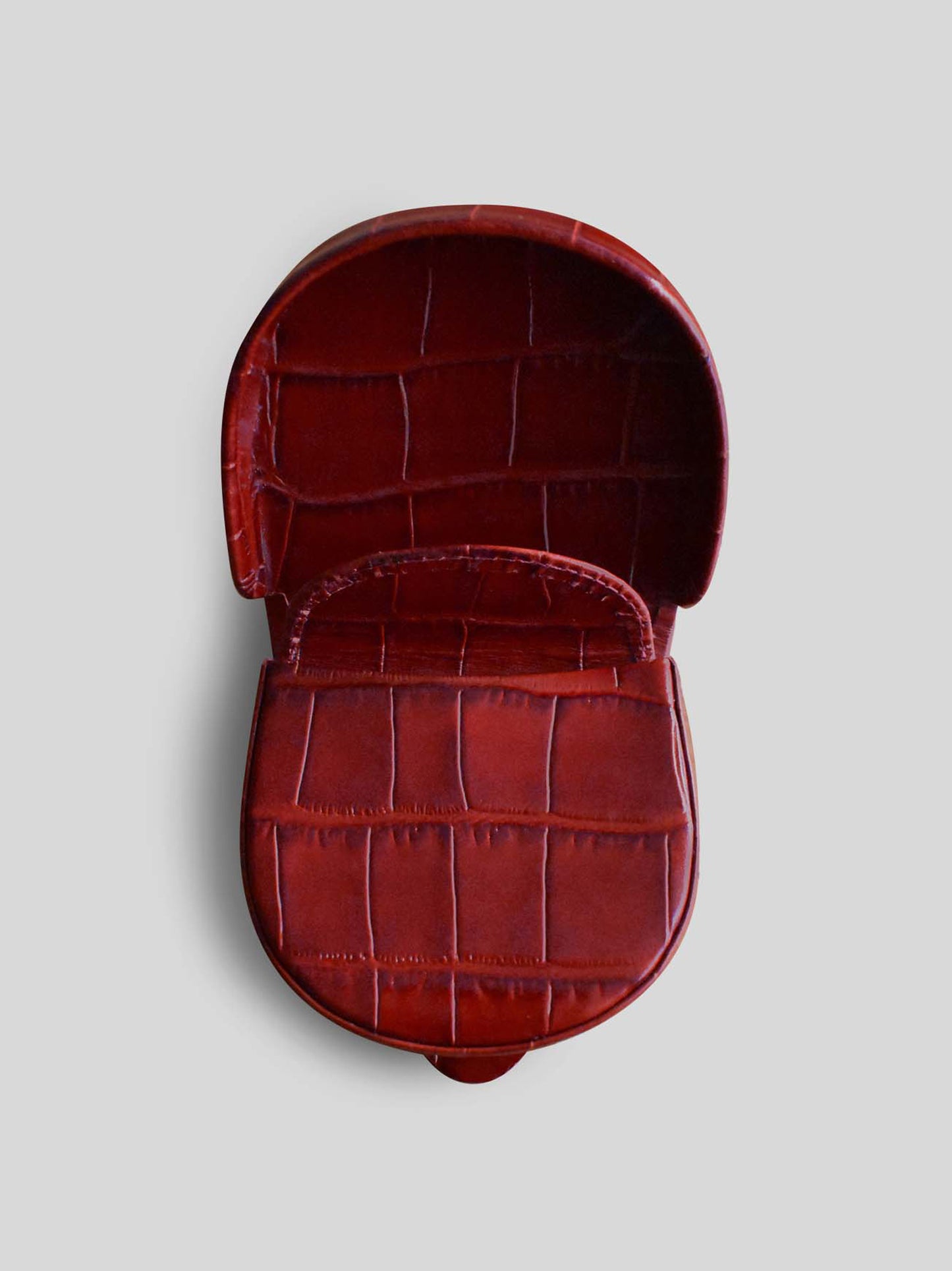 PORTE-MONNAIE EN CUIR CROCO ROUGE