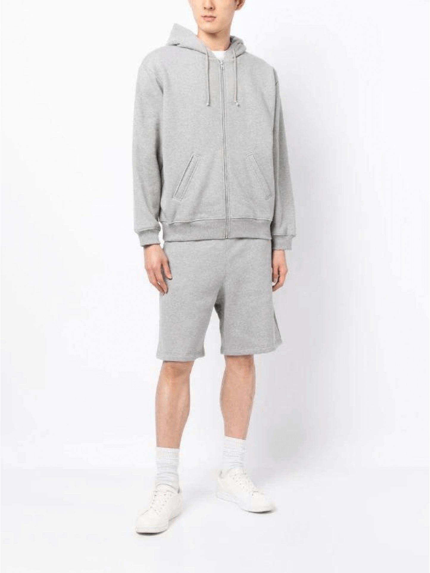 PULL À CAPUCHE ZIPPÉ BOXER GRIS