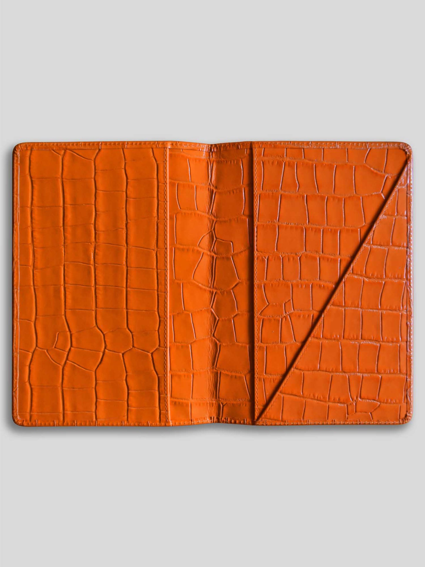 COUVERTURE CARNET EN CUIR CROCO MAYFAIR ORANGE