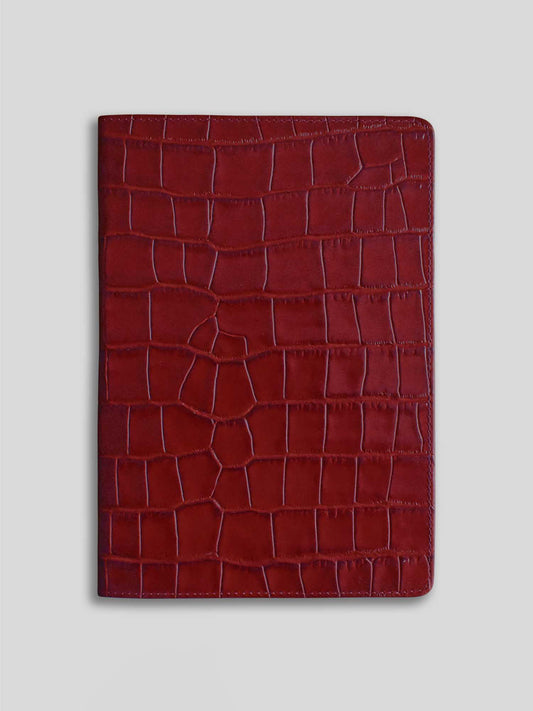 COUVERTURE CARNET EN CUIR CROCO MAYFAIR ROUGE