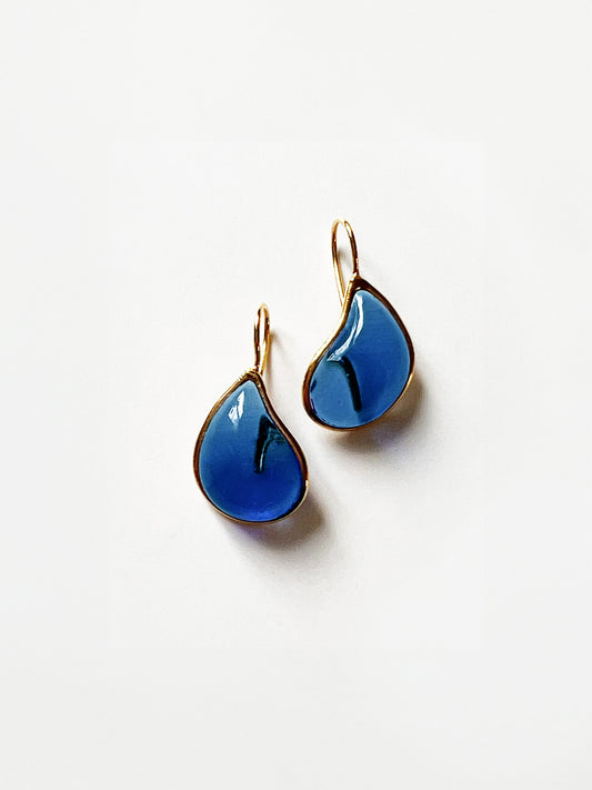 BOUCLES D'OREILLES GOUTTES BLEU