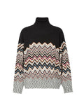 PULL ZIGZAG MULTICOLORE NOIR