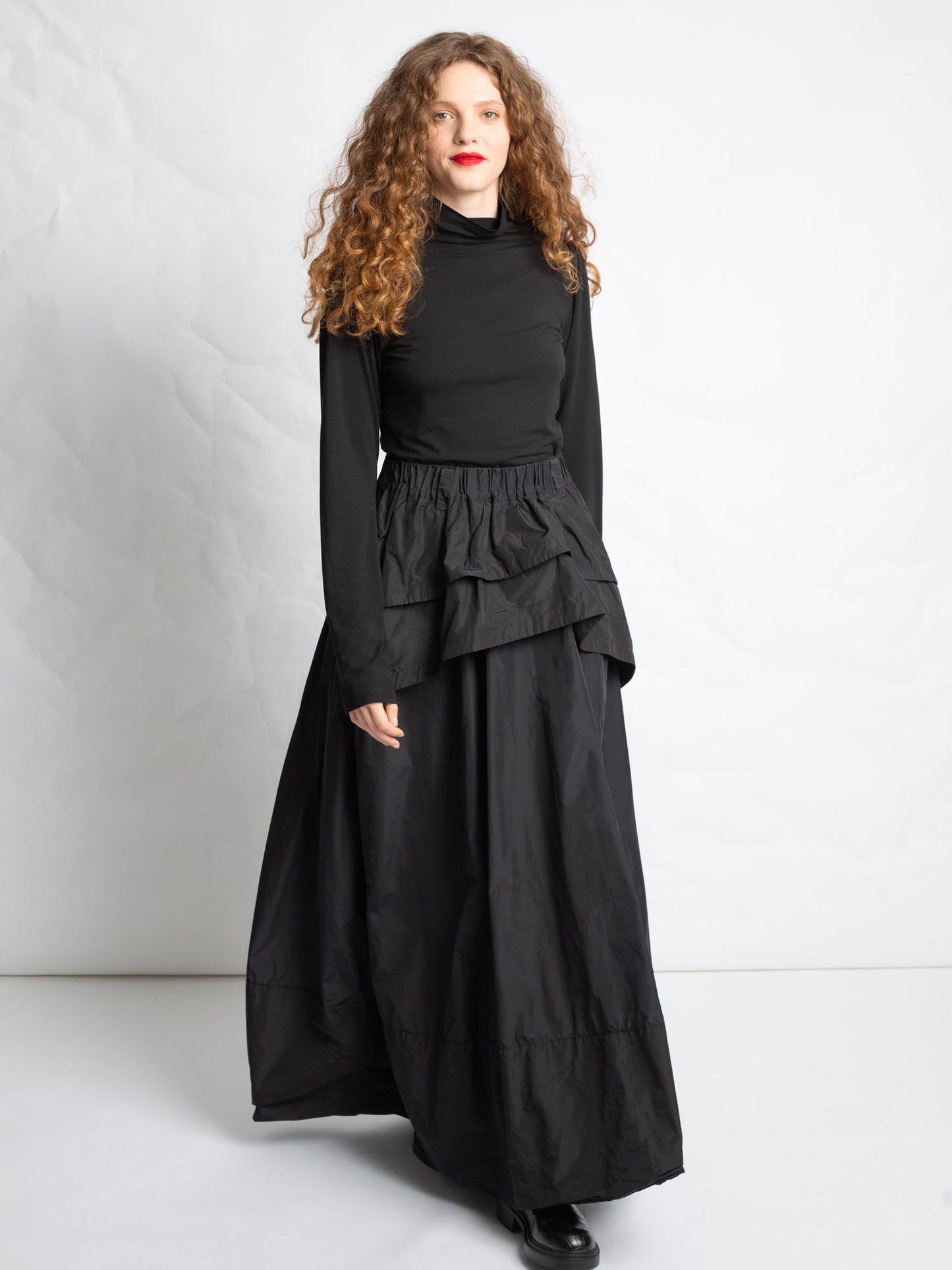 TOP EN JERSEY COL MONTANT T841 - NOIR