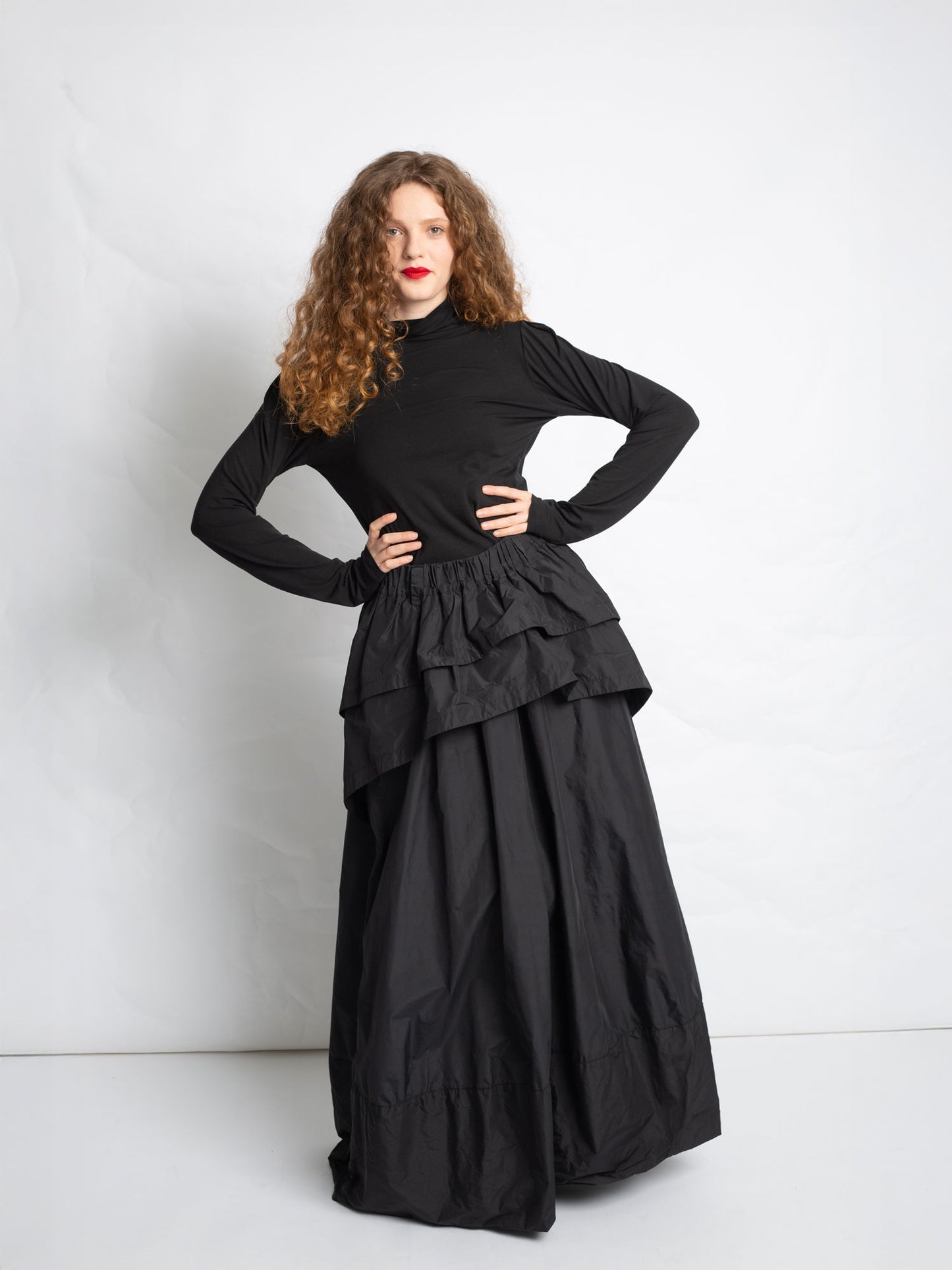 TOP EN JERSEY COL MONTANT T841 - NOIR