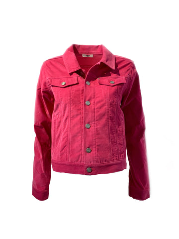 VESTE EN JEAN VELOURS ROSE