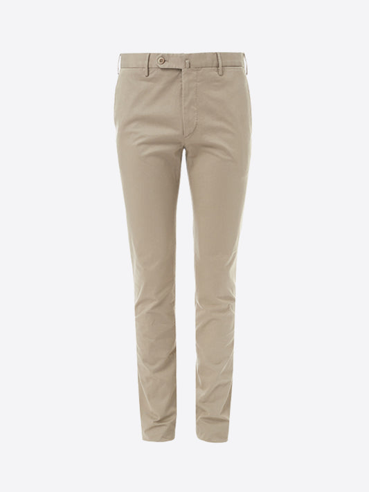 PANTALON SLIM  EN POPELINE BEIGE