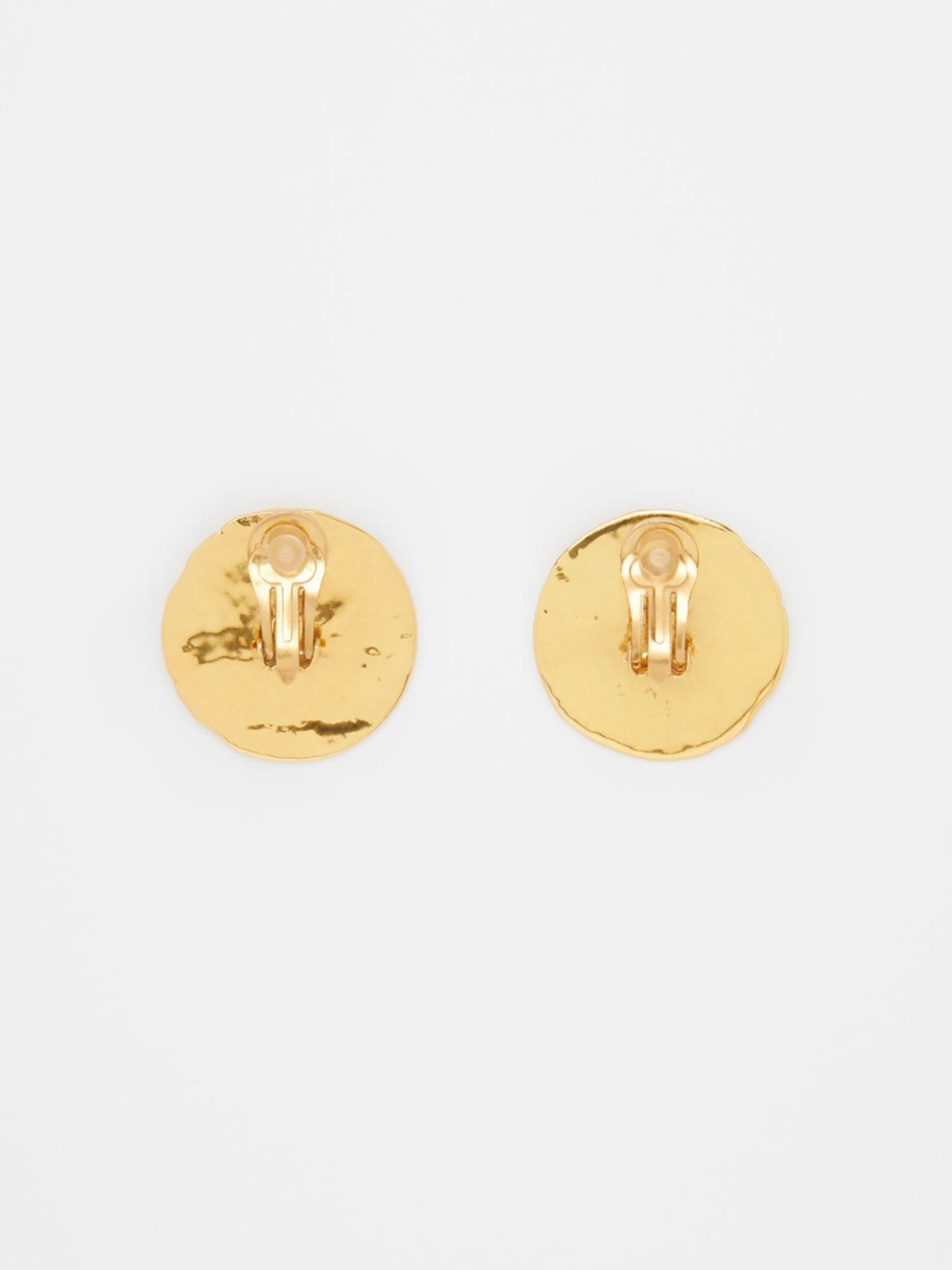 BOUCLES D'OREILLES ANCIENNES À CLIP EN FORME DE PIÈCE DE MONNAIE